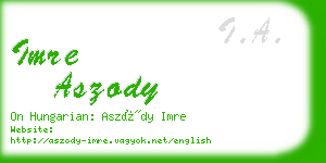 imre aszody business card